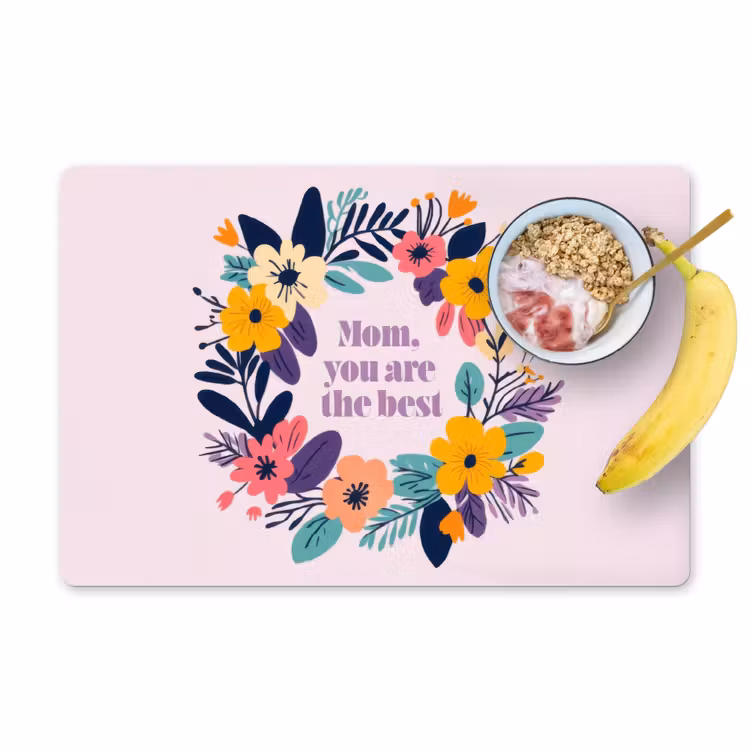 Placemat vinyl - Bloemenkrans - Kleurrijk - Moeder — 1