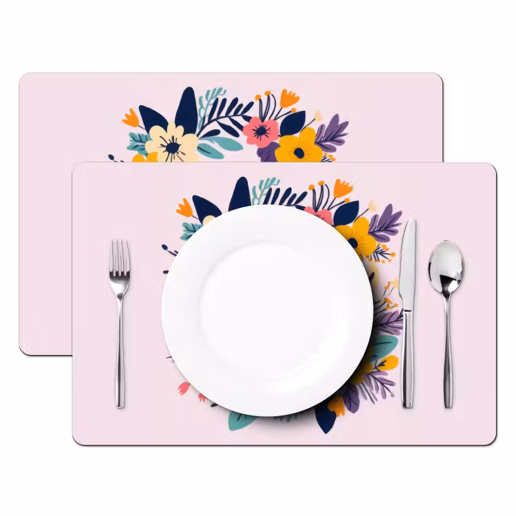 Placemat vinyl - Bloemenkrans - Kleurrijk - Moeder — 2