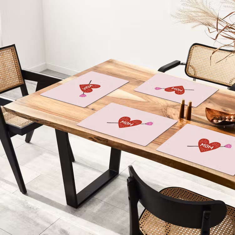 Placemat vinyl - Hart - Rood - Bloem - Moeder — 4
