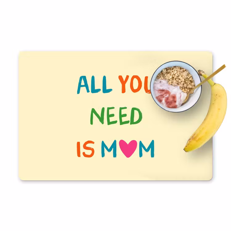 Placemat vinyl - Hartje -  Moeder - Tekst - Kleurrijk — 1