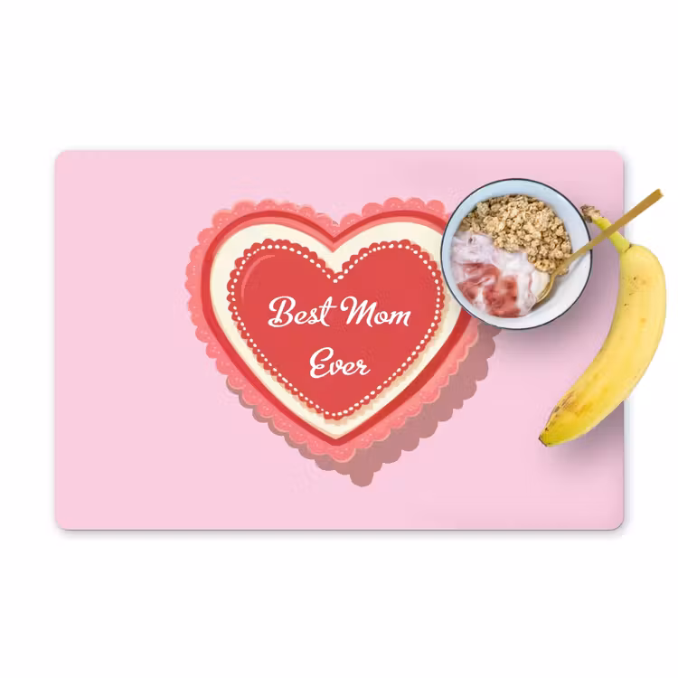 Placemat vinyl - Tekst - Hartje - Moeder - Roze — 1
