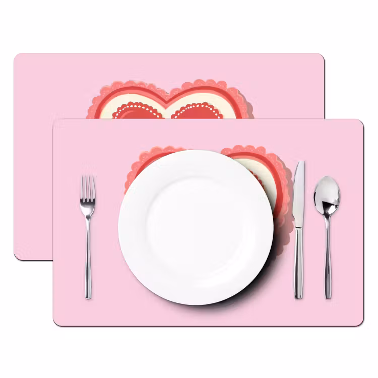 Placemat vinyl - Tekst - Hartje - Moeder - Roze — 2