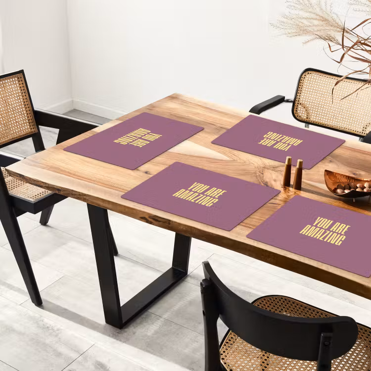 Placemat vinyl - Tekst - Paars - Amazing — 4