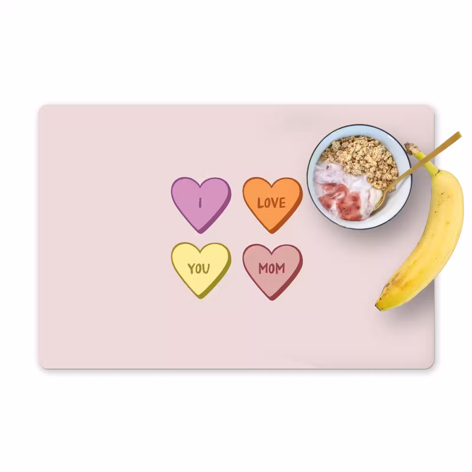 Placemat vinyl - Hartjes - Pastel - Liefde - Moeder — 1