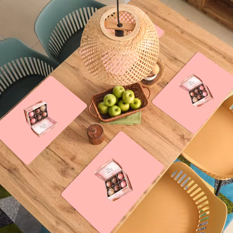Placemat vinyl - Doosje - Bonbons - Liefdevolle - Tekst — 3