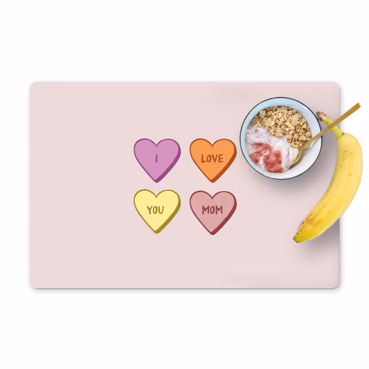 Placemat vinyl - Hartjes - Pastel - Liefde - Moeder — 1