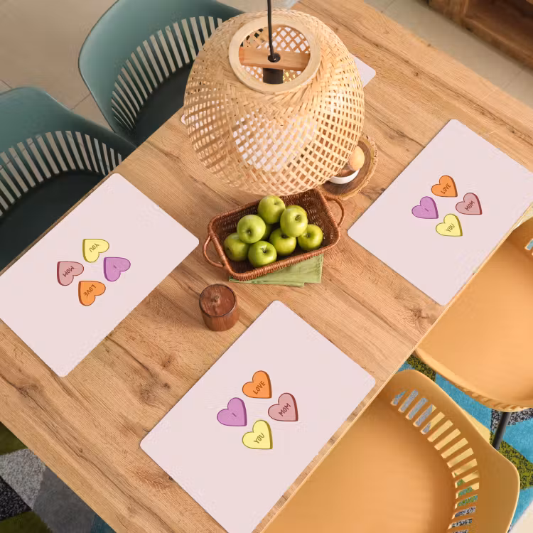 Placemat vinyl - Hartjes - Pastel - Liefde - Moeder — 3