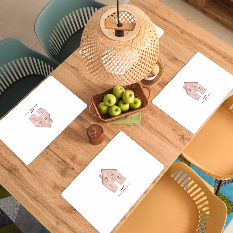 Placemat vinyl - Huisje - Roze - Quote - Moeder — 3