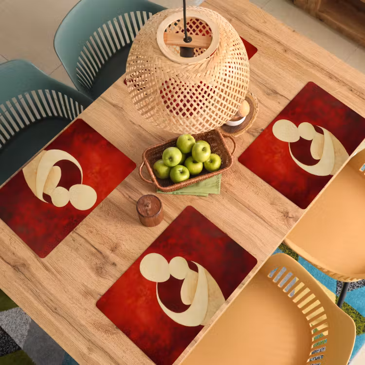 Placemat vinyl - Abstract - Moeder - Kind - Rood — 3