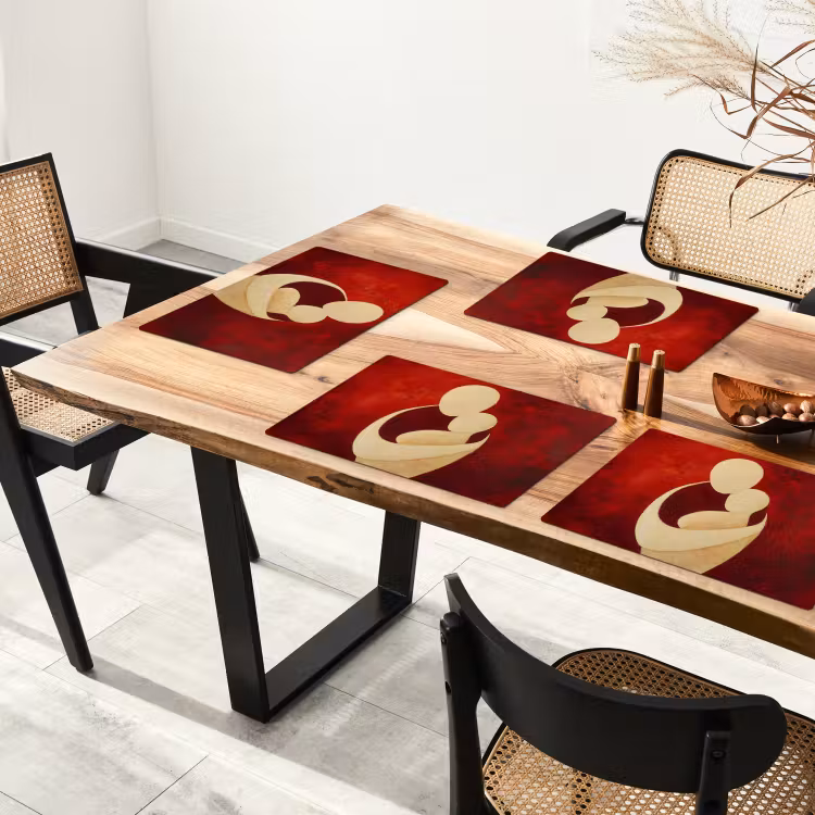 Placemat vinyl - Abstract - Moeder - Kind - Rood — 4