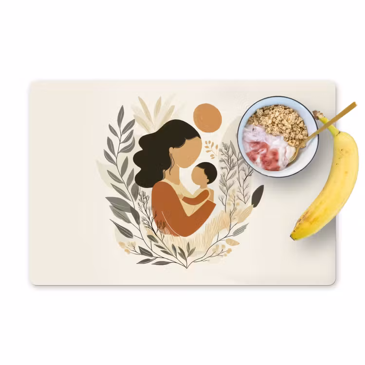 Placemat vinyl - Illustratie - Moeder - Kind - Liefdevol — 1