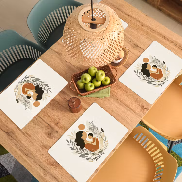 Placemat vinyl - Illustratie - Moeder - Kind - Liefdevol — 3