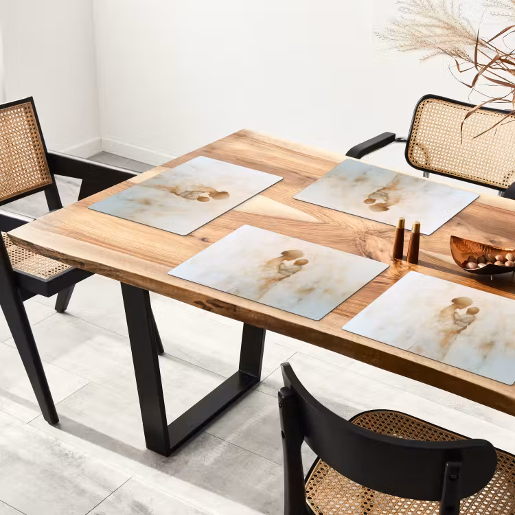 Placemat vinyl - Kind - Moeder - Waterverfschilderij — 4