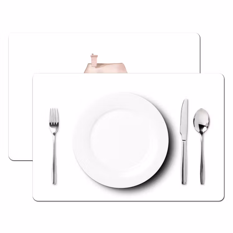 Placemat vinyl - Lichtblauw - Huisje - Mama - Tekst — 2