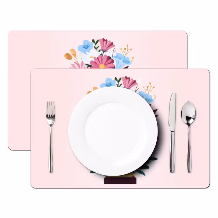 Placemat vinyl - Trofee - Best Mom - Bloemen - Kleurrijk — 2