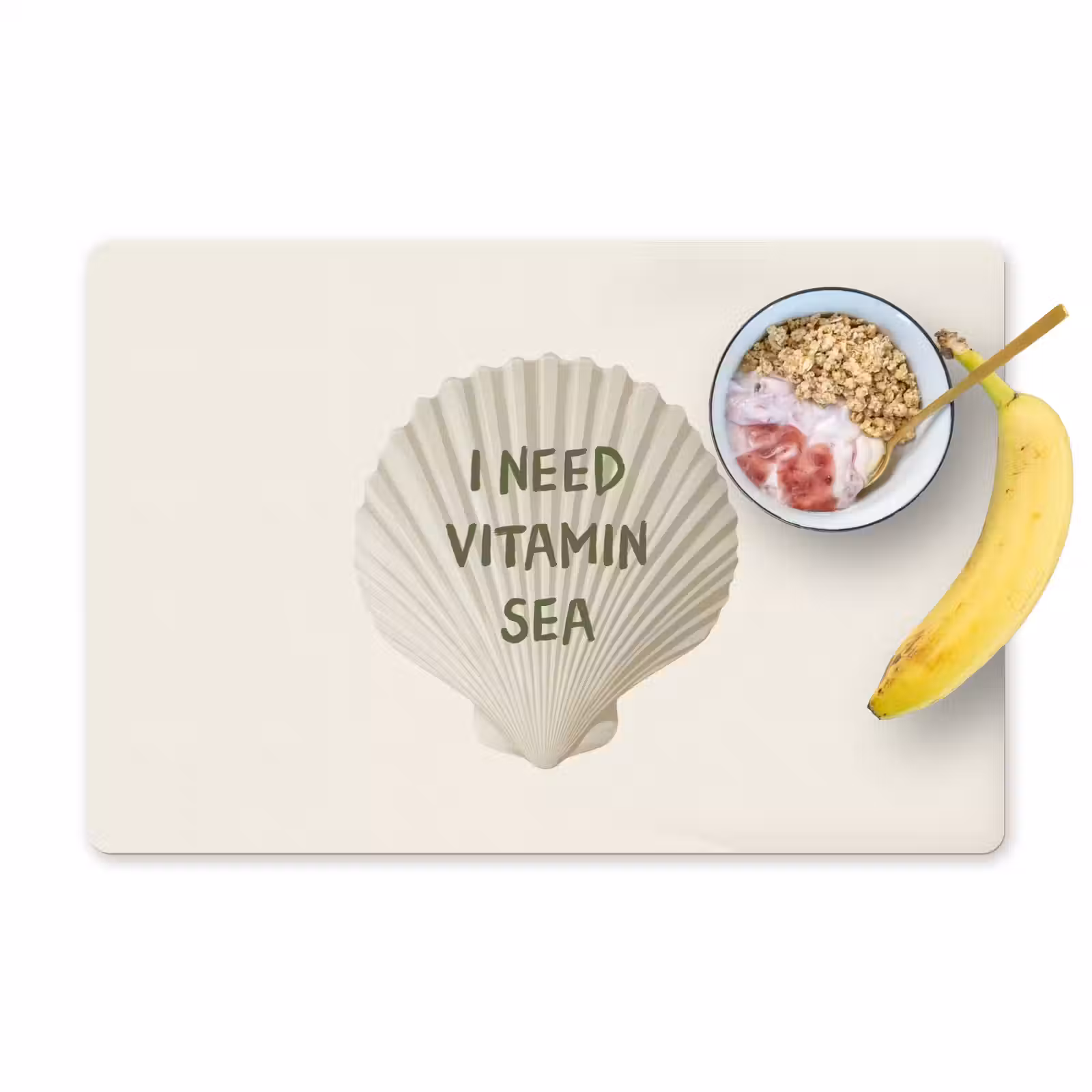 Placemat vinyl - Schelp - Quote - Groen — 1