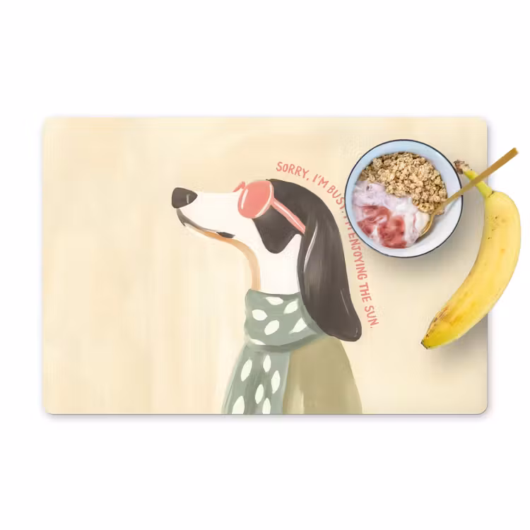 Placemat vinyl - Quote - Hond - Zonnebril — 1