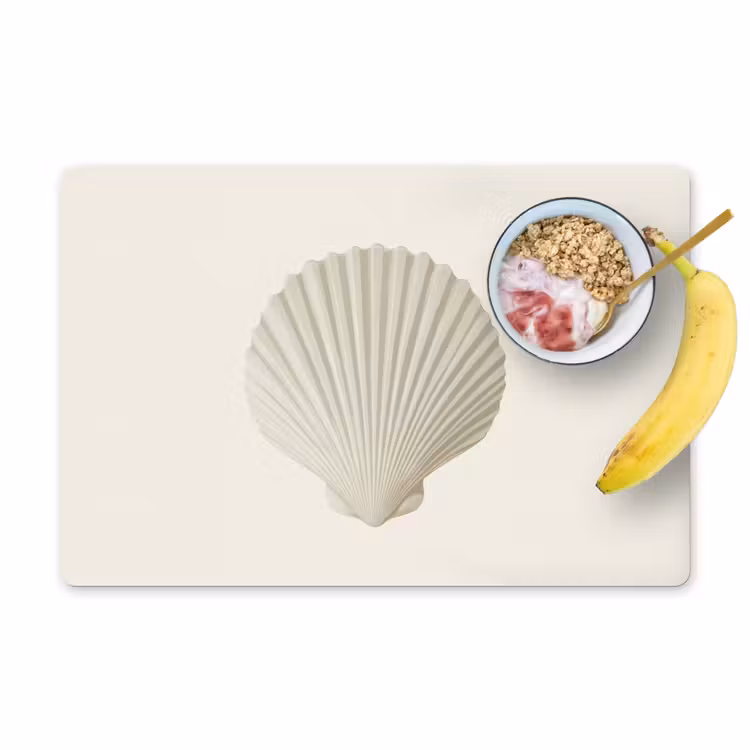 Placemat vinyl - Schelp - Minimalistisch - Wit — 1