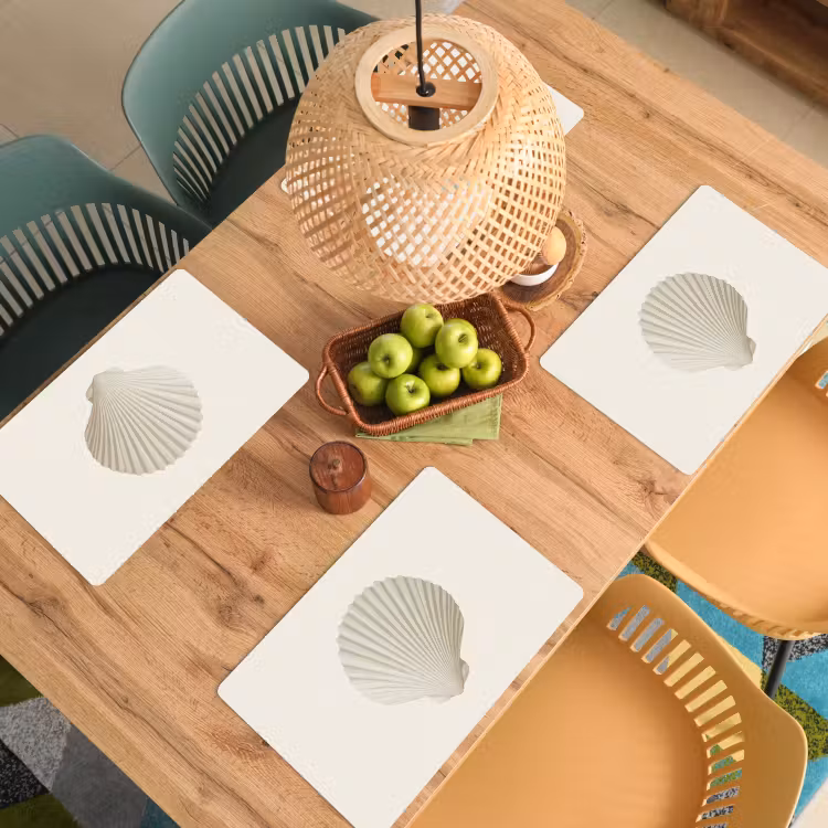 Placemat vinyl - Schelp - Minimalistisch - Wit — 3