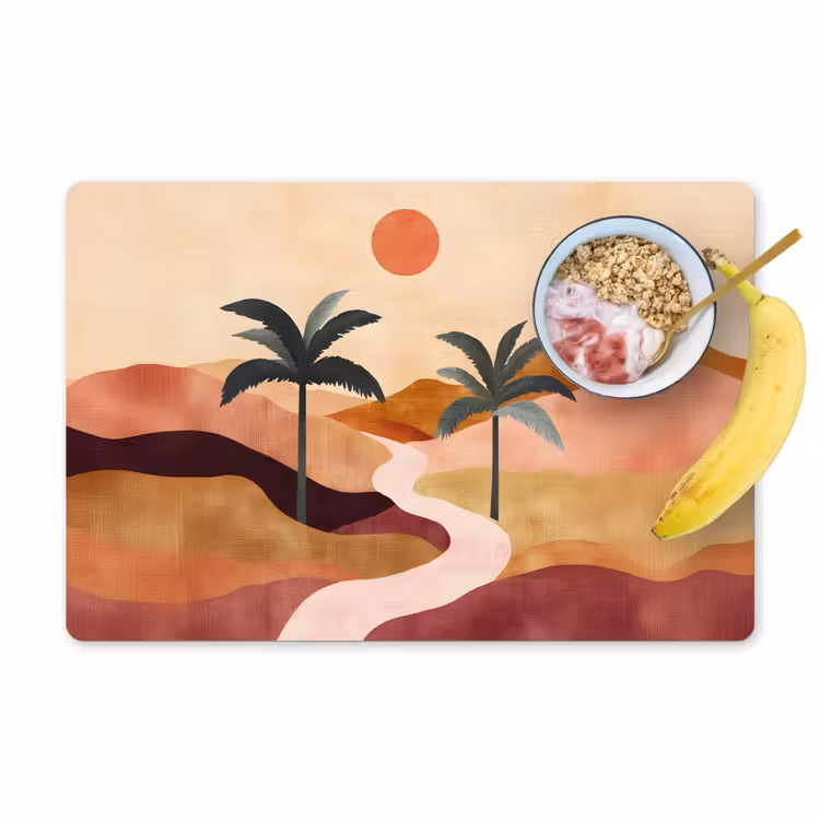 Placemat vinyl - Heuvels - Palmbomen - Abstract — 1