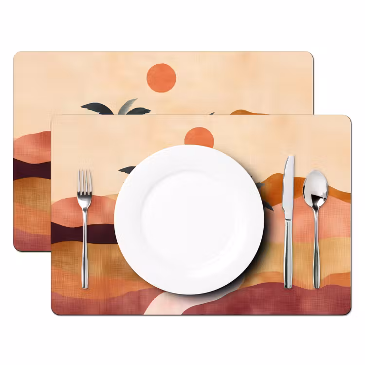 Placemat vinyl - Heuvels - Palmbomen - Abstract — 2