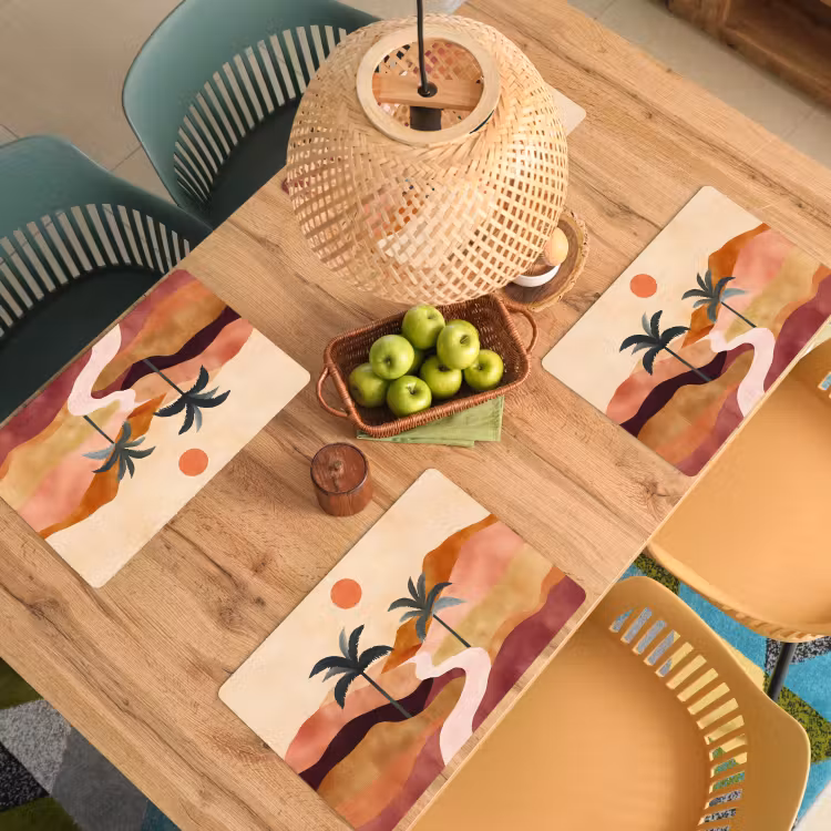Placemat vinyl - Heuvels - Palmbomen - Abstract — 3