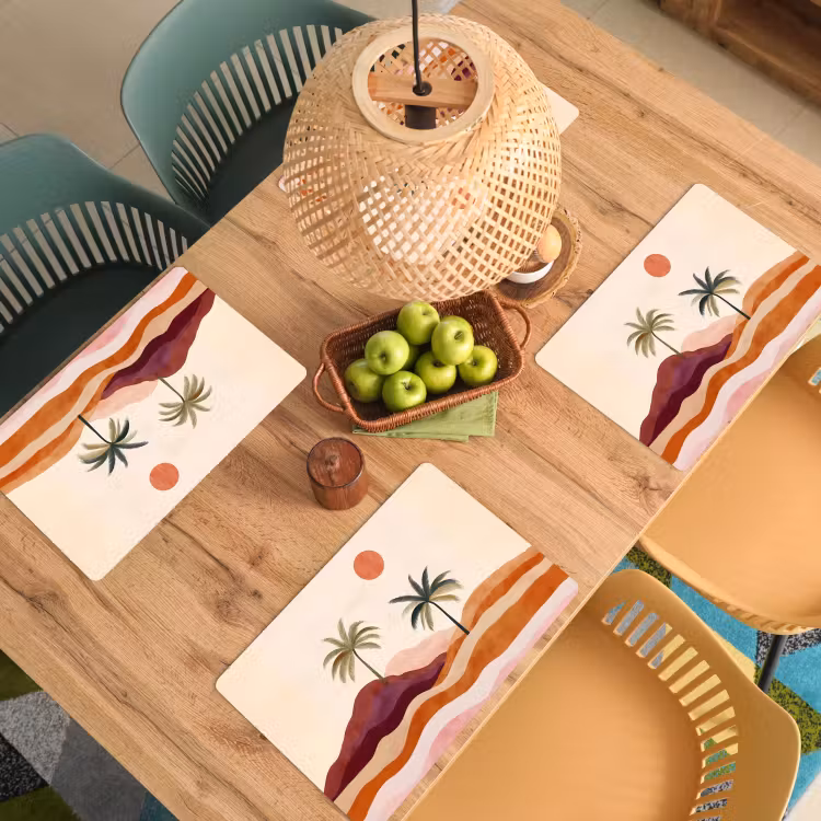 Placemat vinyl - Palmbomen - Abstract - Zon - Heuvels — 3