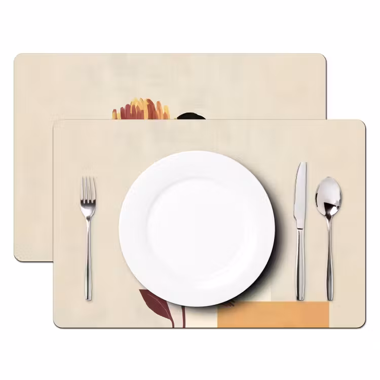 Placemat vinyl - Vrouw - Minimalistisch - Bloem — 2