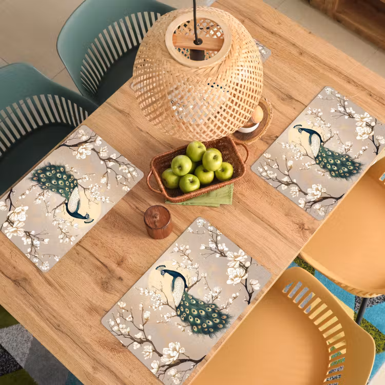 Placemat vinyl - Pauw - Tak - Bloemen — 3
