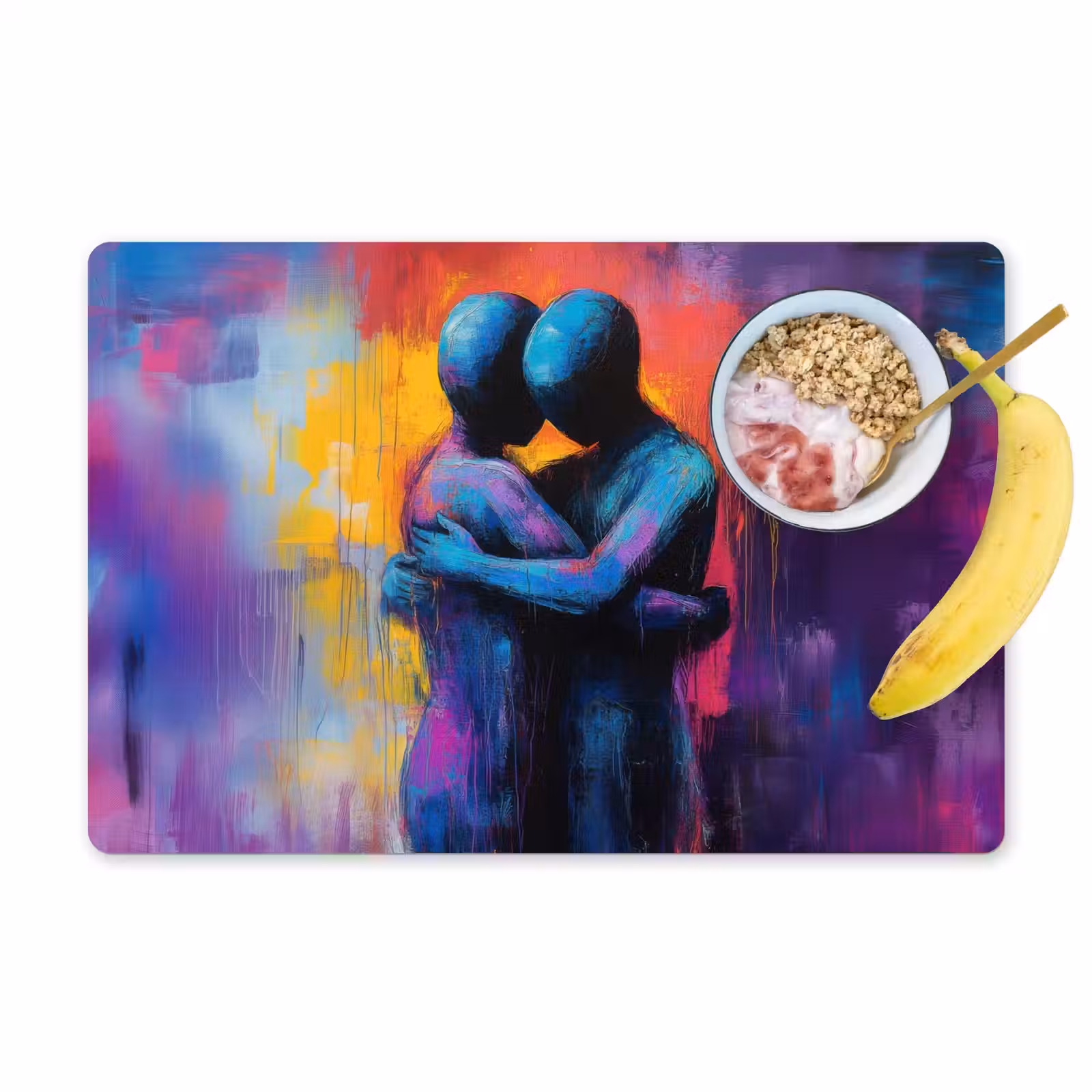Placemat vinyl - Omarmen - Lichamen - Paars — 1