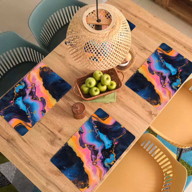 Placemat vinyl - Modern - Marmer - Oranje — 3