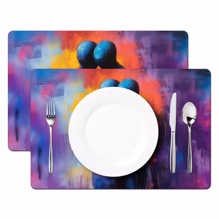 Placemat vinyl - Omarmen - Lichamen - Paars — 2