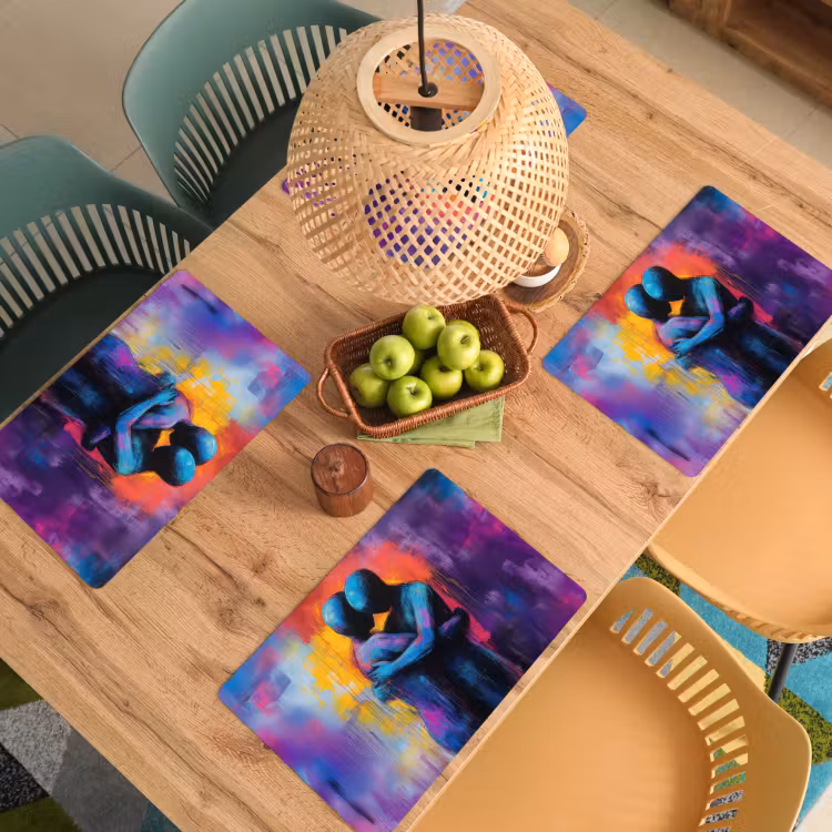 Placemat vinyl - Omarmen - Lichamen - Paars — 3