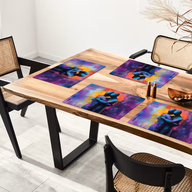 Placemat vinyl - Omarmen - Lichamen - Paars — 4