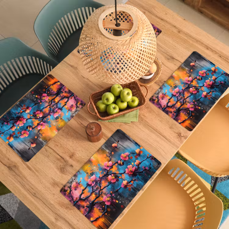 Placemat vinyl - Bloemen - Tak - Abstract - Roze — 3