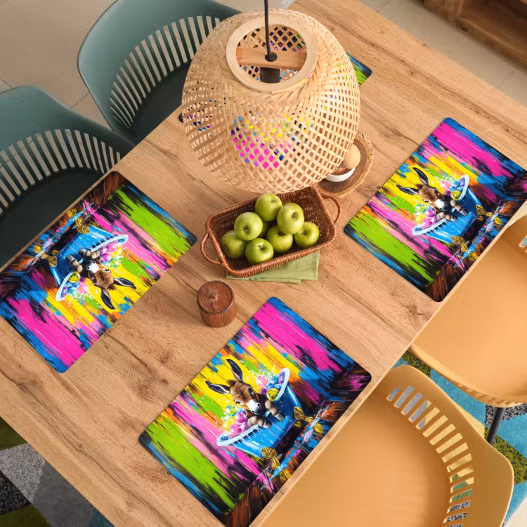 Placemat vinyl - Ezel - Badkuip - Roze - Schuim — 3