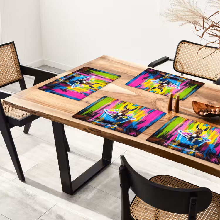 Placemat vinyl - Ezel - Badkuip - Roze - Schuim — 4