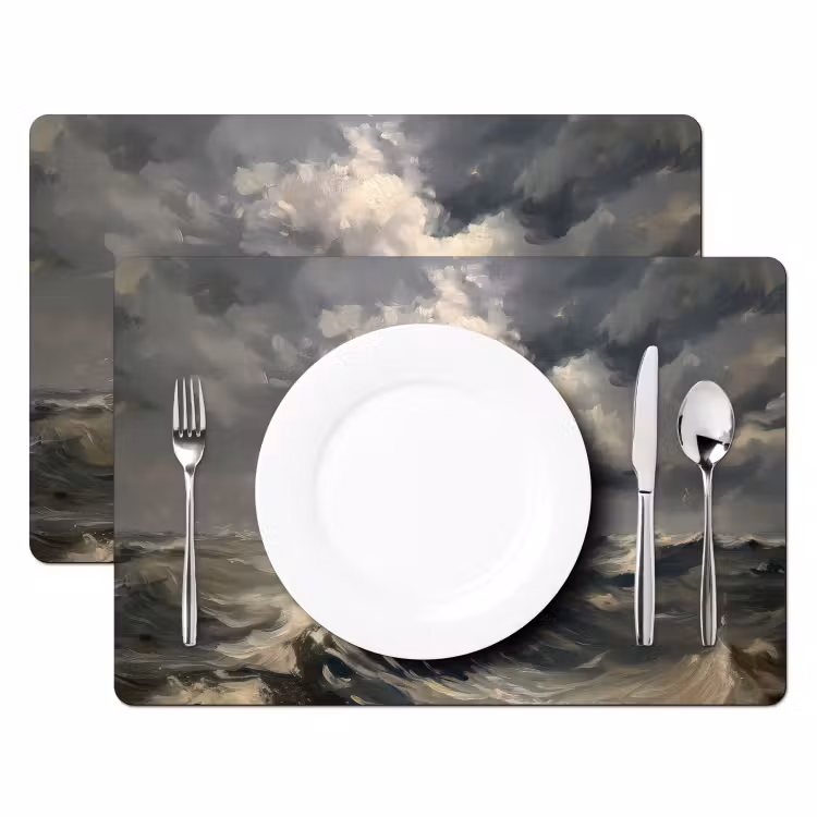 Placemat vinyl - Vuurtoren - Golven - Storm — 2