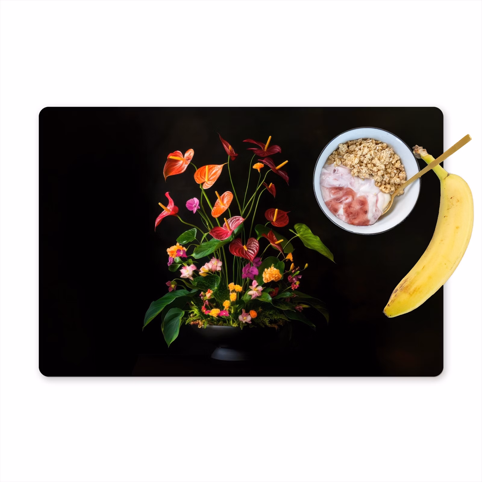 Placemat vinyl - Bloemen - Vaas - Kleurrijk — 1