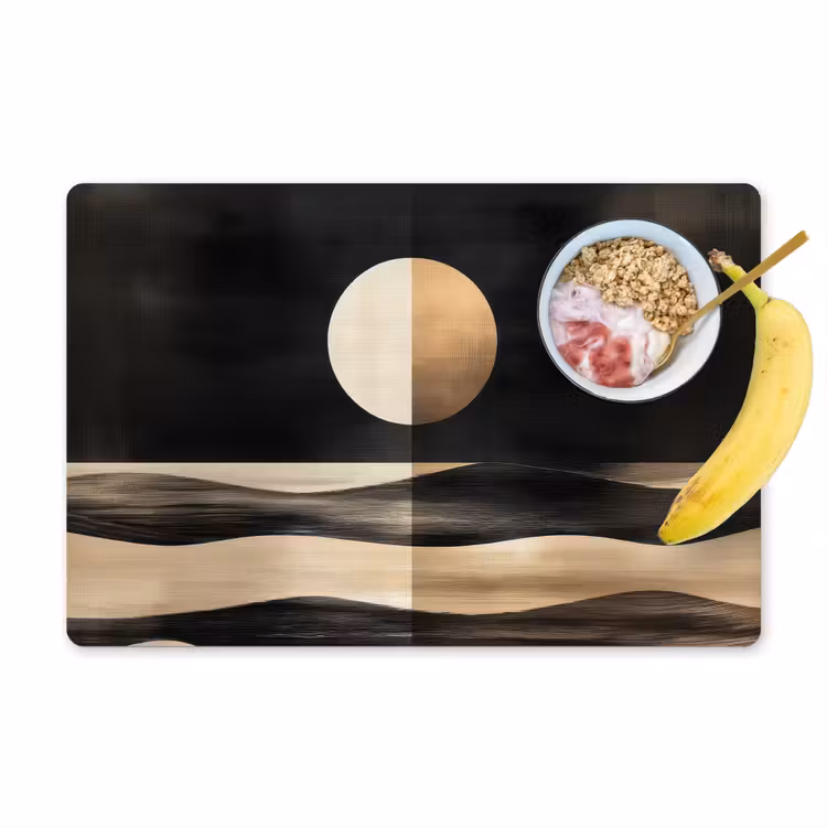 Placemat vinyl - Maan - Cirkel - Goud — 1