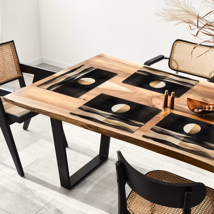 Placemat vinyl - Maan - Cirkel - Goud — 4
