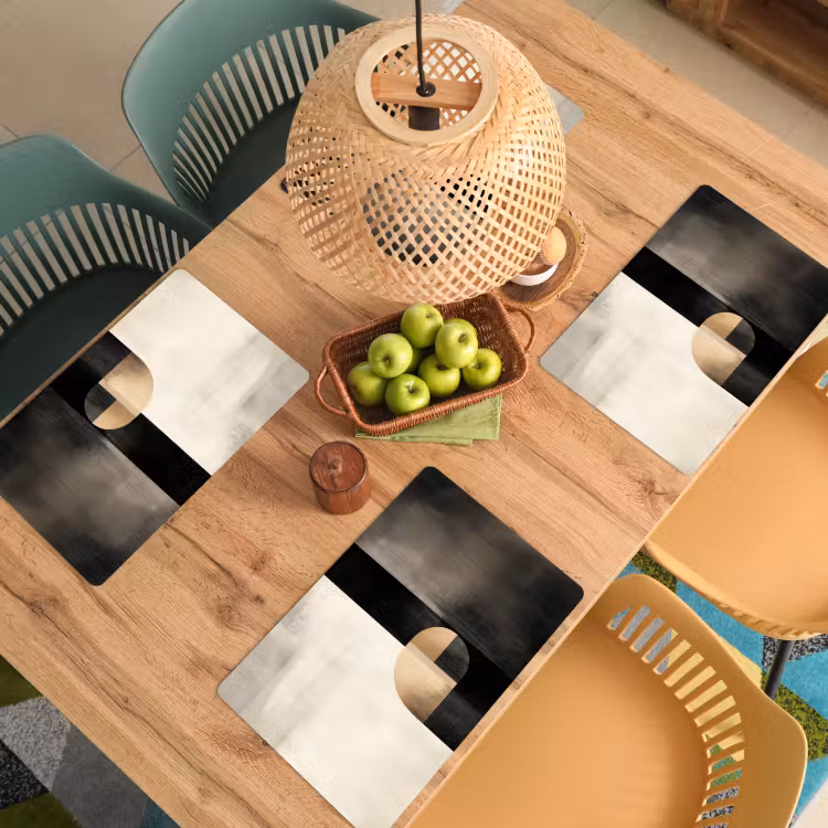Placemat vinyl - Vormen - Modern - Zwart — 3