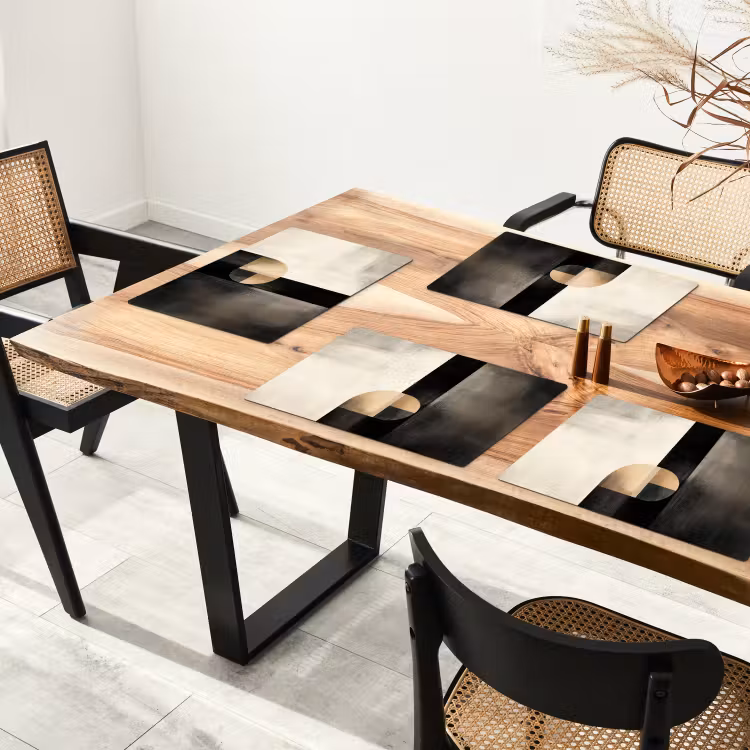 Placemat vinyl - Vormen - Modern - Zwart — 4