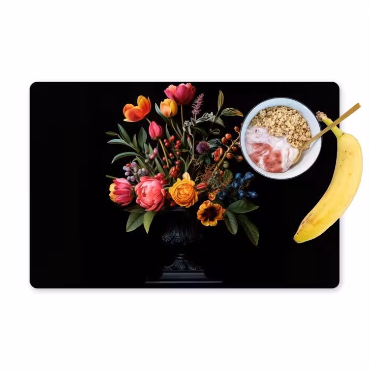 Placemat vinyl - Tulpen - Bessen - Boeket - Vaas — 1