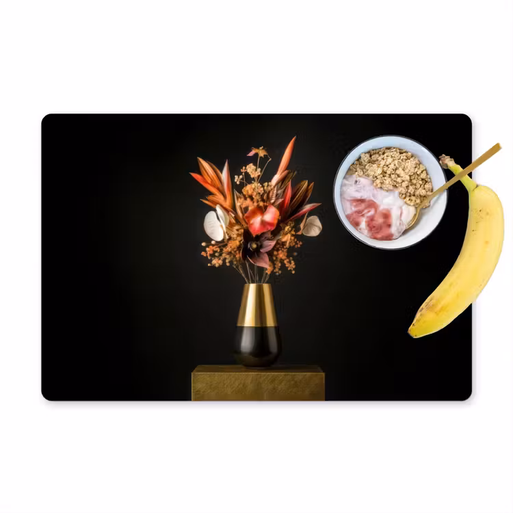 Placemat vinyl - Exotisch - Boeket - Vaas - Goud — 1