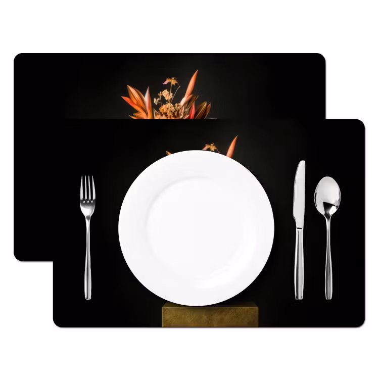 Placemat vinyl - Exotisch - Boeket - Vaas - Goud — 2