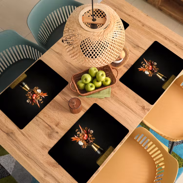 Placemat vinyl - Exotisch - Boeket - Vaas - Goud — 3