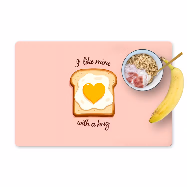 Placemat vinyl - Brood - Illustratie - Quote - Roze — 1