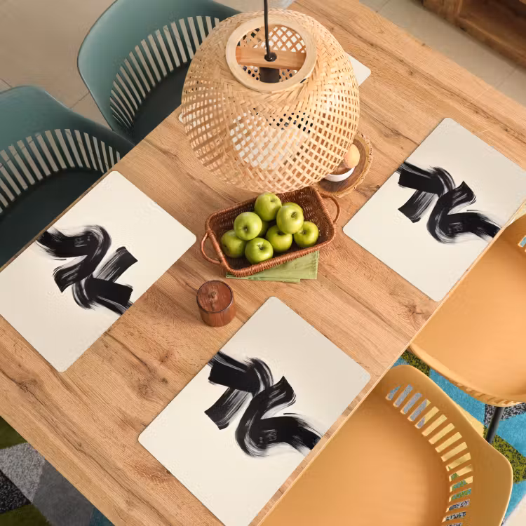 Placemat vinyl - Strepen - Zwart - Abstract — 3