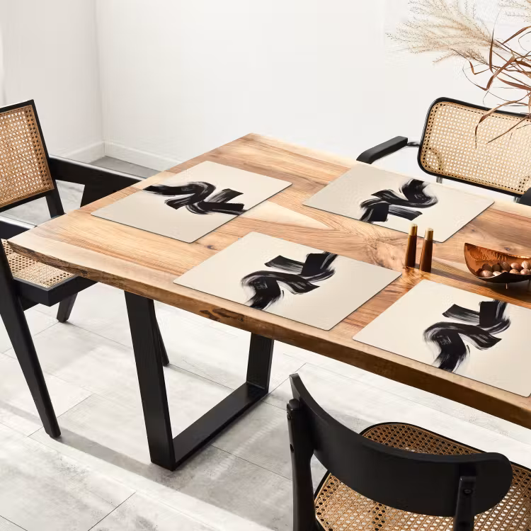 Placemat vinyl - Strepen - Zwart - Abstract — 4